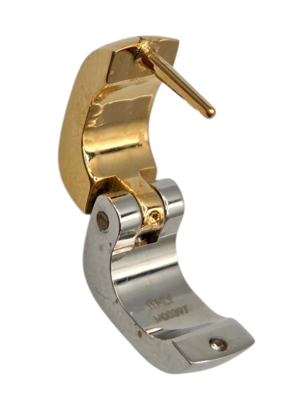 Louis Vuitton 2 Tone Nanogram Mini Hoop Earrings